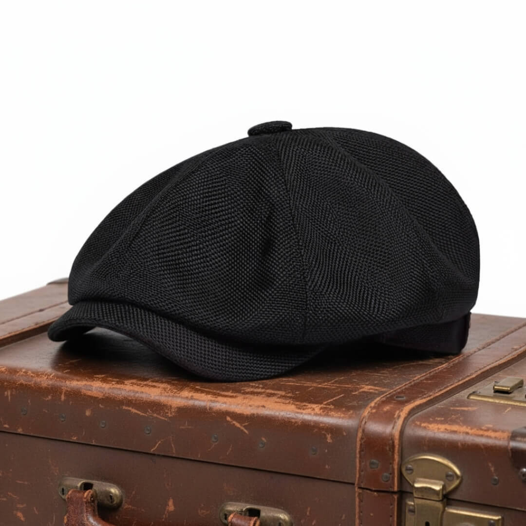 Textured Cotton Newsboy Cap | VANCOUVER