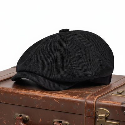 Textured Cotton Newsboy Cap | VANCOUVER