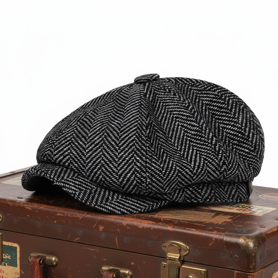 Herringbone Wool Blend Cap | REGINA