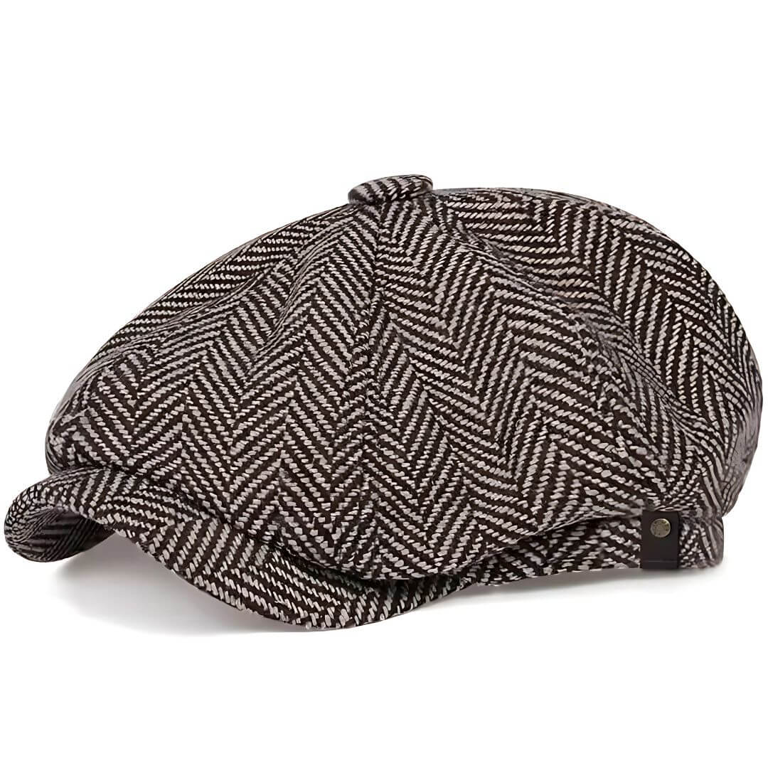 Herringbone Wool Blend Cap | REGINA