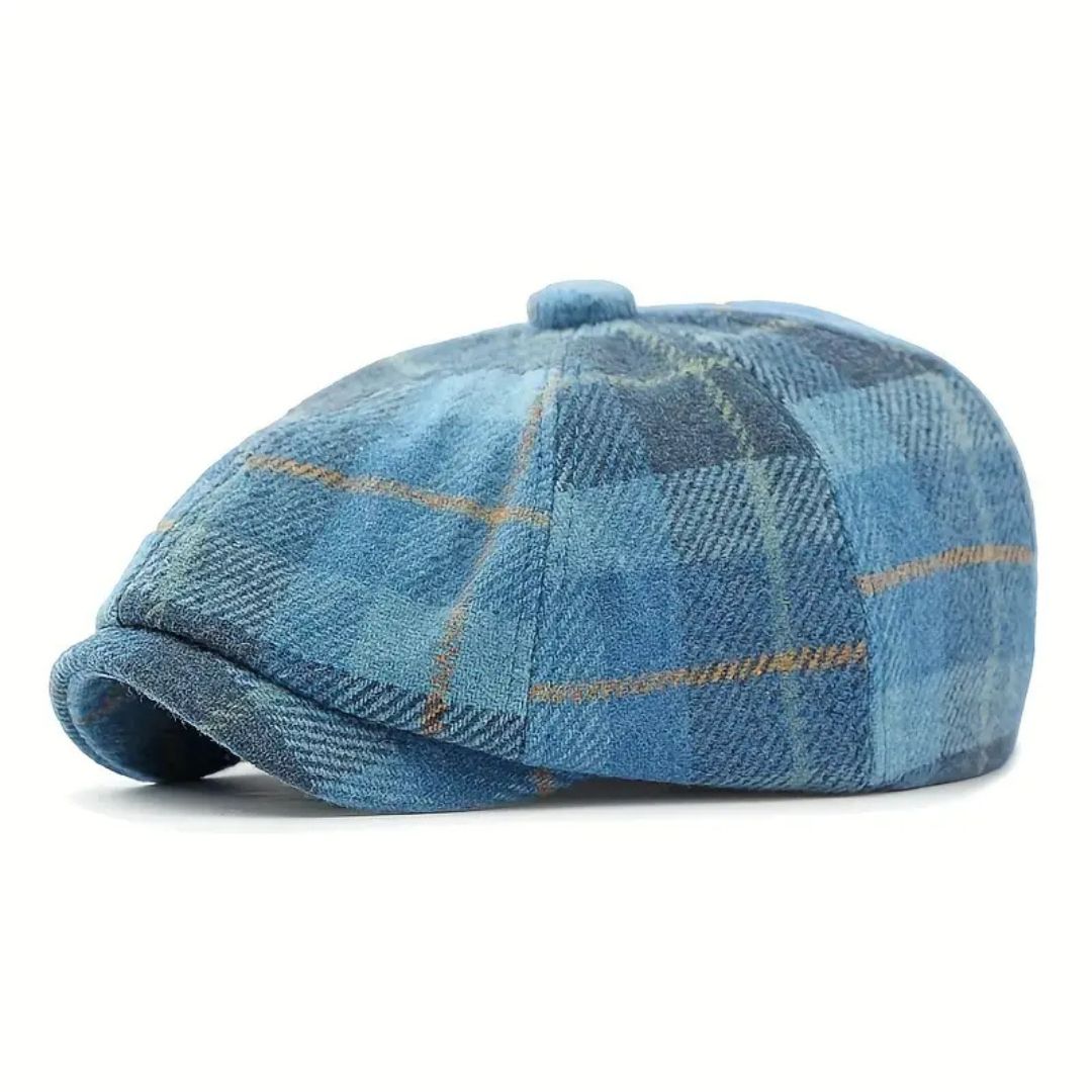 Plaid Wool-Blend Newsboy Cap | TOLEDO