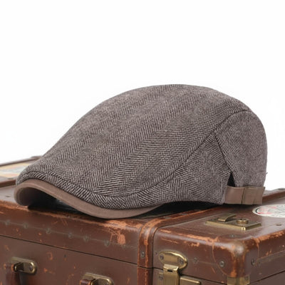 Wool Herringbone Flat Cap | TORONTO