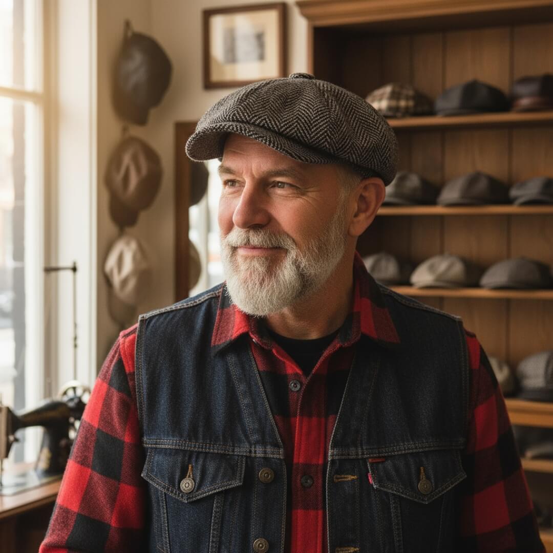 Herringbone Wool Blend Cap | REGINA