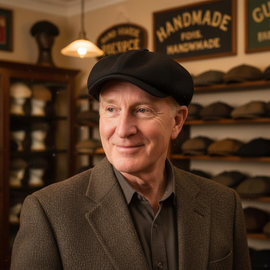 Textured Cotton Newsboy Cap | VANCOUVER