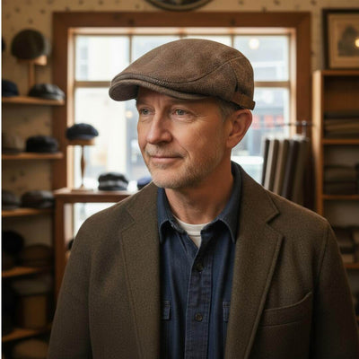 Wool Herringbone Flat Cap | TORONTO